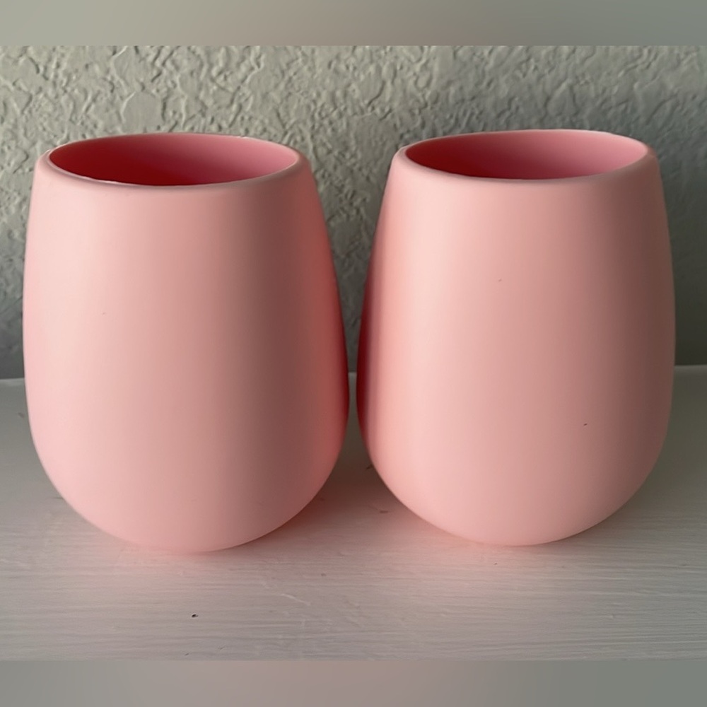 Odeme Pink Silicone Wine Glasses Duo